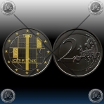 2 EVRO SLOVENIJA 2022 "Arhitekt Jože Plečnik" Black Rhodium + 24k Gold